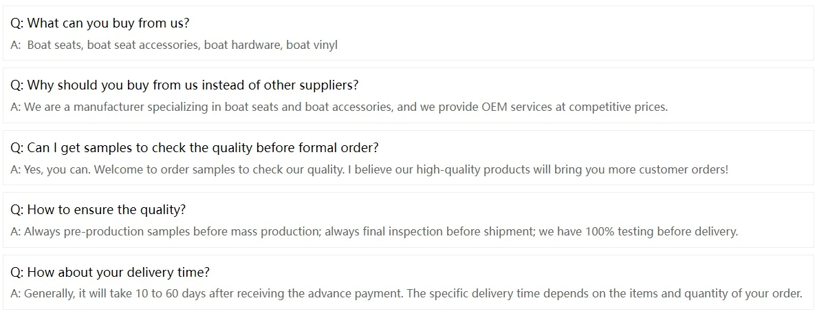VSTBoatseat FAQ VSTBoatseat FAQ